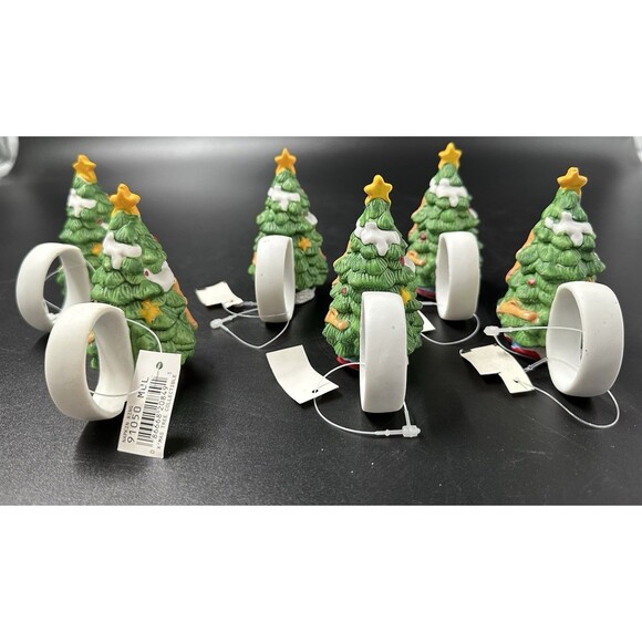 Christmas Tree Ceramic Napkin Rings (6) - Picture 11 of 12